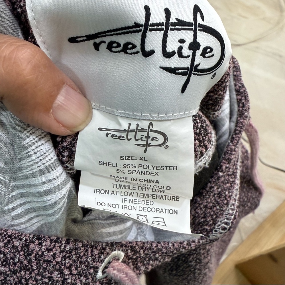 Reel Life Pink & Gray Floral Hooded pullover Cozy Heathered Hoodie size XL NWOT - Picture 9 of 10